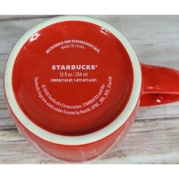 Starbucks Mermaid Siren Logo Red Coffee Tea Mug Cup 12 oz 2020 - Picture 3 of 3